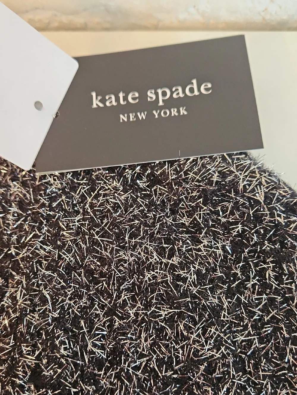 Kate Spade Sparkle Black Beanie NWT